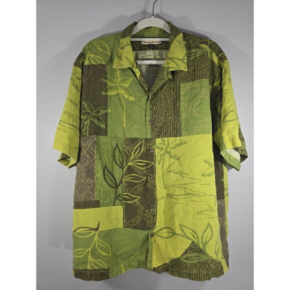 Tommy Bahama Other - Tommy Bahama Shirt Large Hawaiian Camp 100% SILK Birds Of PARADISE Floral AE